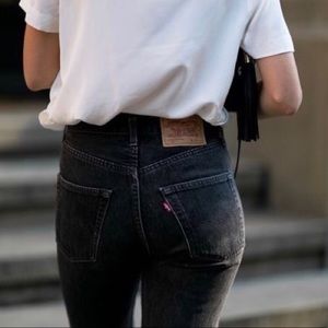 Levi’s Vintage 501 Button Fly Raw Hem Black Jeans